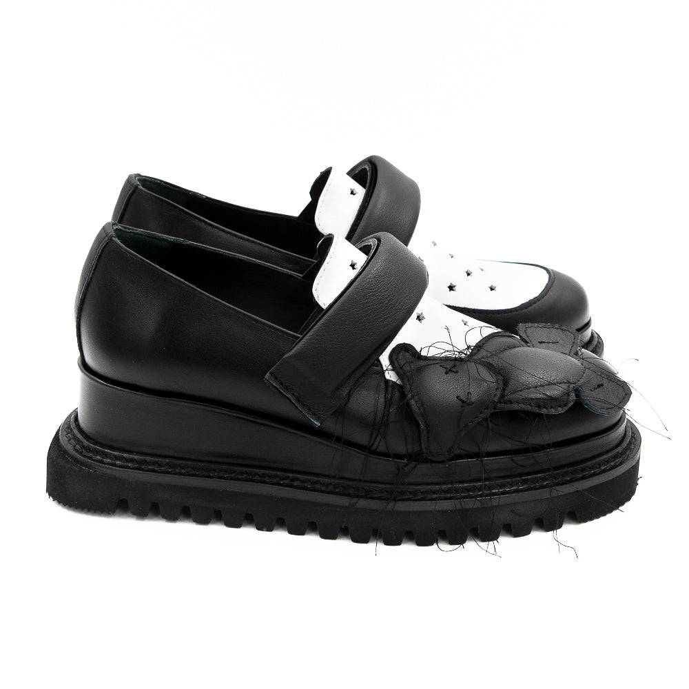 Stardust B & W Leather Loafers | Mihaela Glavan – mihaelaglavan.ro
