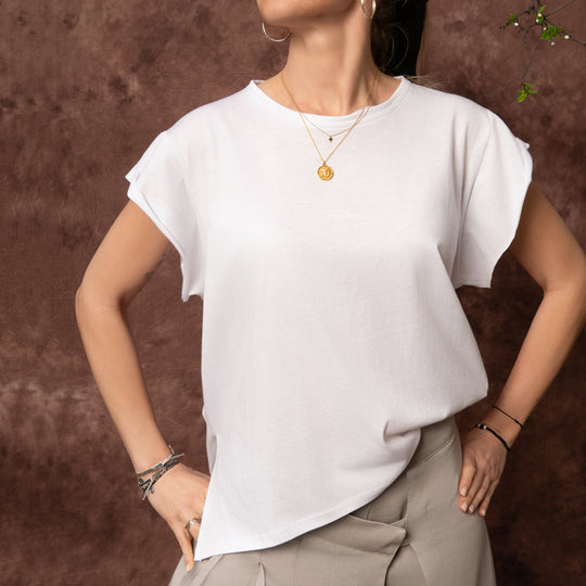 T-shirt no 2 white cotton minimalist T-shirt