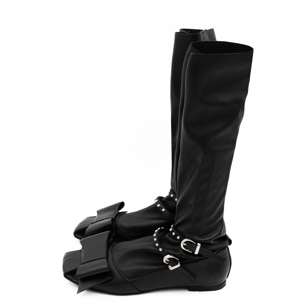 Twinkle black stretch ecological leather boots