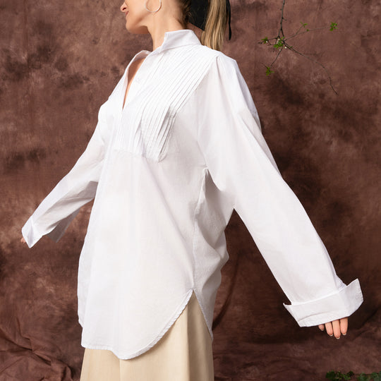 Waves white poplin oversized shirt