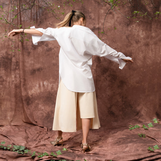 Waves white poplin oversized shirt