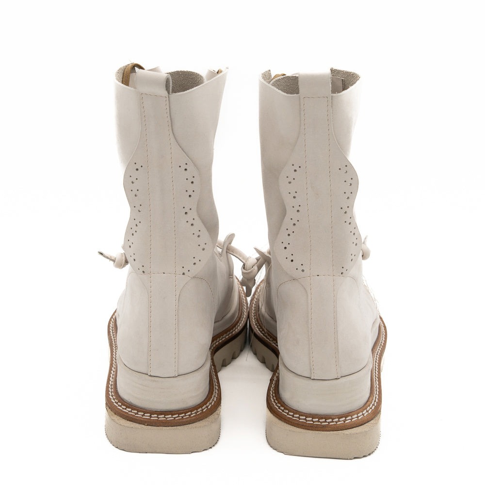 Why so Serious light beige nubuck lace-up booties