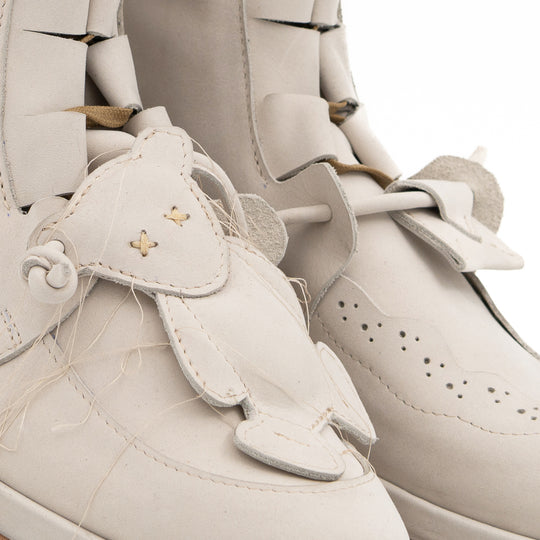 Why so Serious light beige nubuck lace-up booties