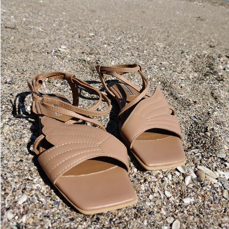 Under my Skin beige leather sandals
