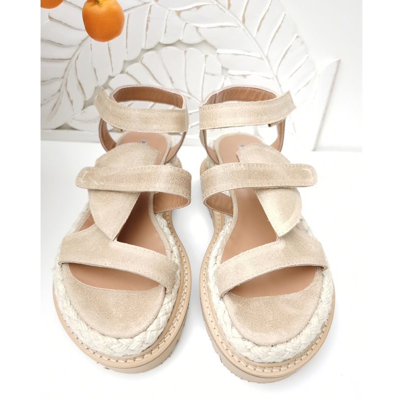 Rose Gold Leather-Look Ankle Tie Flatform Sandals | New Look