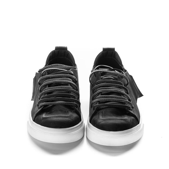 SHR Strip Down black leather sneakers