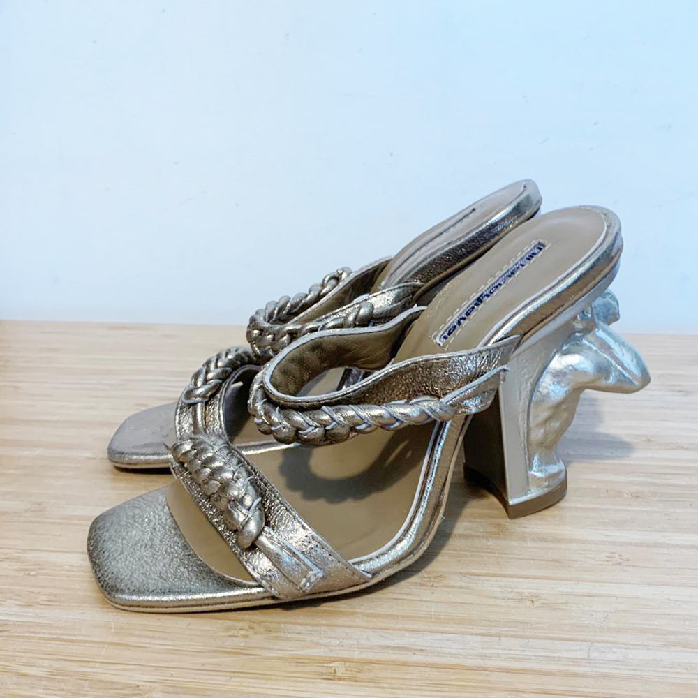 Sustainable Selection- Love Reminder golden leather sandals