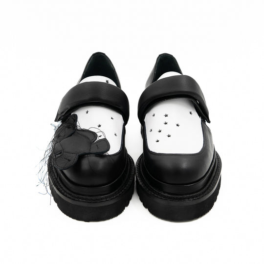 Stardust B & W  leather loafers