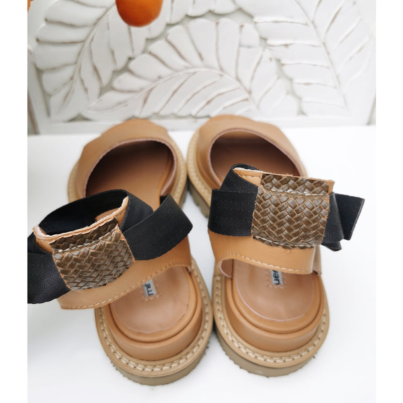 Milk Tea flat sandals