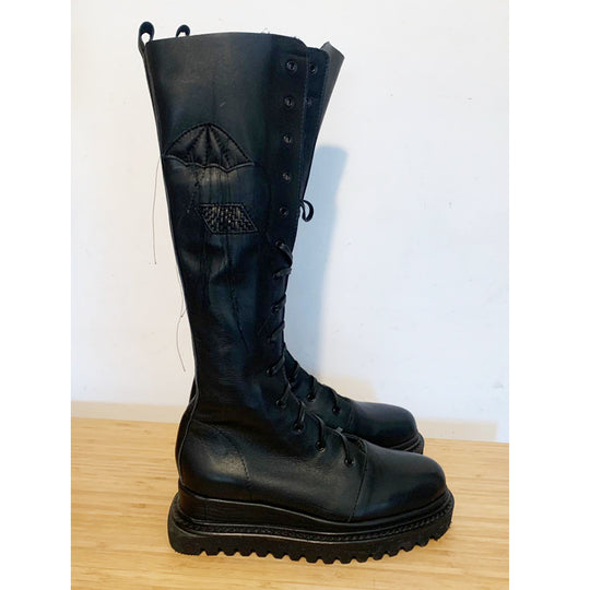 Sustainable Selection- Under my Umbrella black leather boots