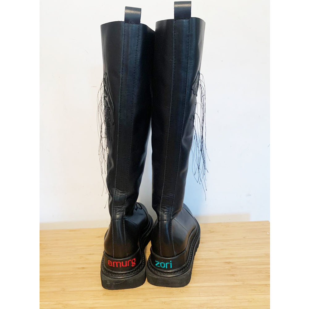 Sustainable Selection- Under my Umbrella black leather boots