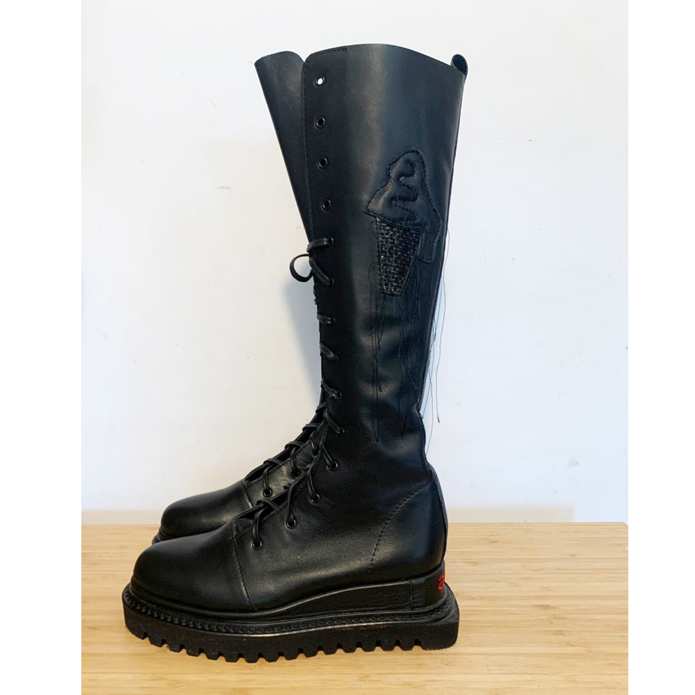 Sustainable Selection- Under my Umbrella black leather boots
