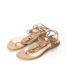 Geometrical Sense- Beige Flat Sandals