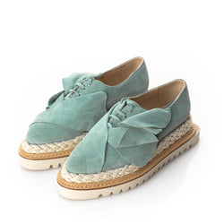 Tulips blue flat platform shoes