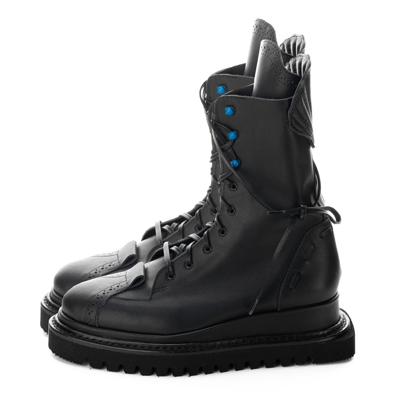  Urban style flat platform boots