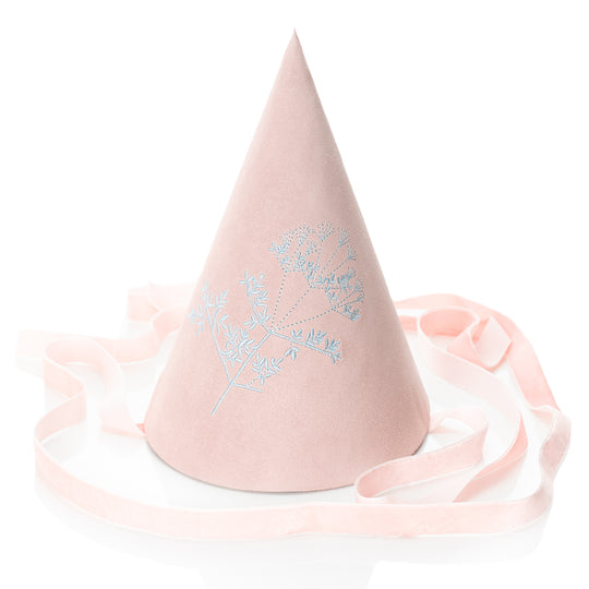 Mihaela Glăvan // Ștefan Câlția embroidered pink suede head accessory