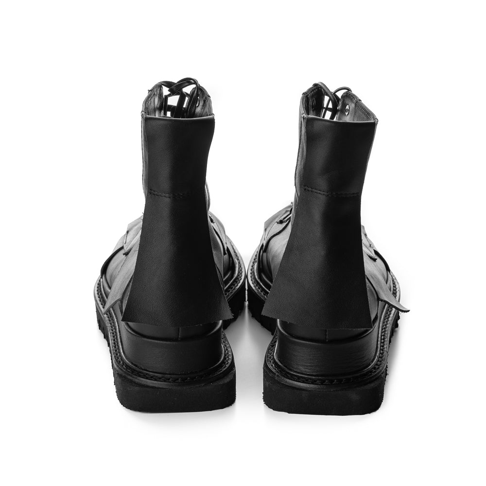 Deconstructed Mood black leather men booties | Avant-garde style