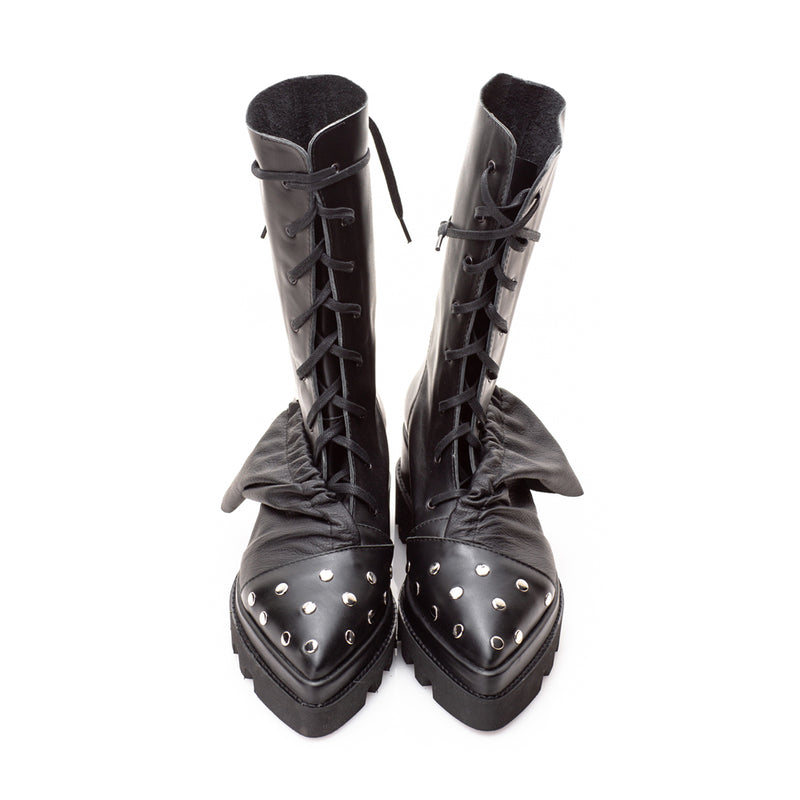 Ghete negre LOVEABLE RUFFLES