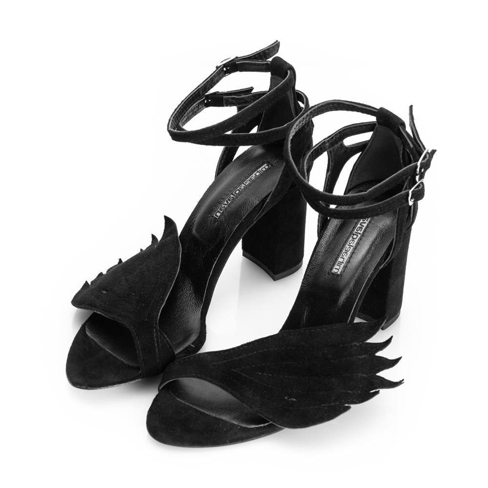Fly Away With Me black suede sandals