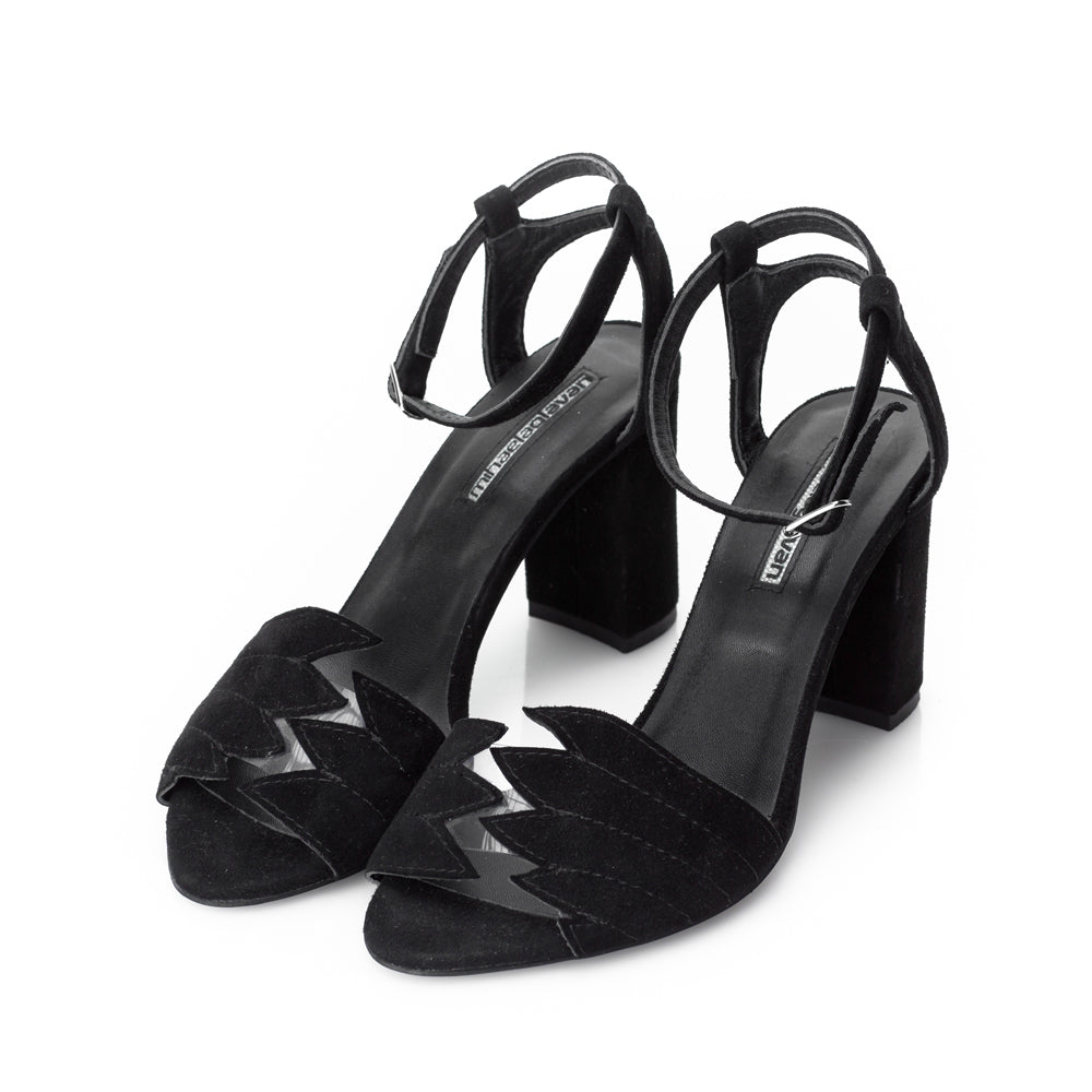 Fly With Me black suede sandals