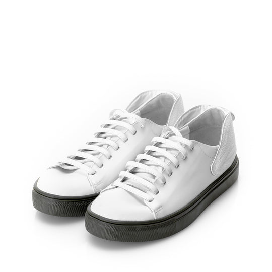 Leaves Reunion white sneakers - khaki sole