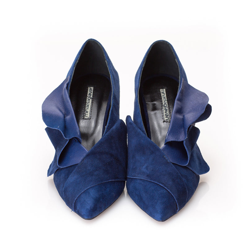 Ageless navy suede pumps