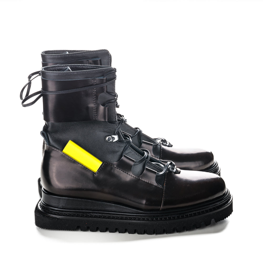 RE// Boost black leather men boots