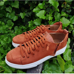 Strip Down brick orange leather sneakers