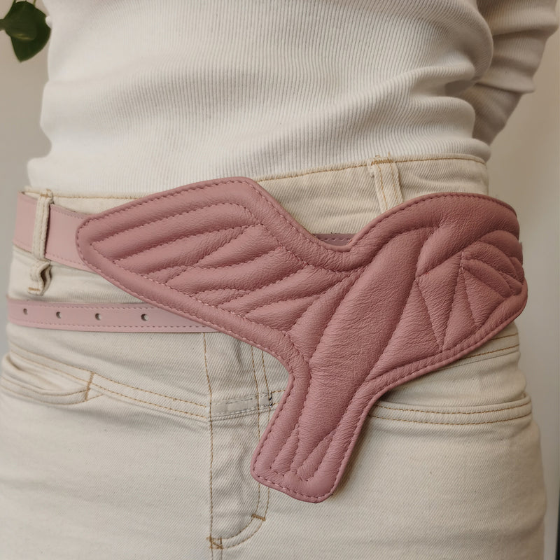 Seagulls pink leather belt