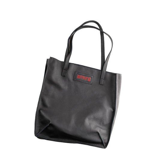 Amurg// Zori black leather tote bag