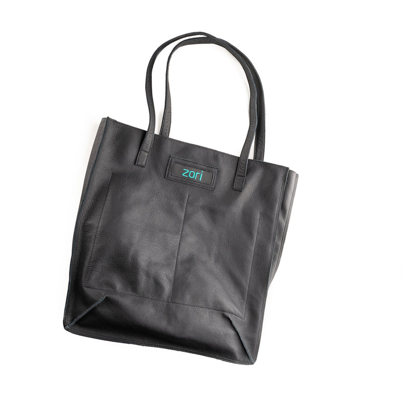 Amurg// Zori black leather tote bag
