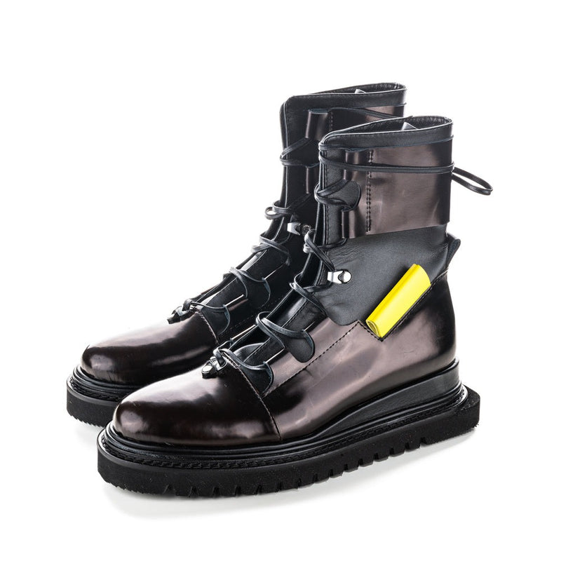 RE// Boost black leather men boots