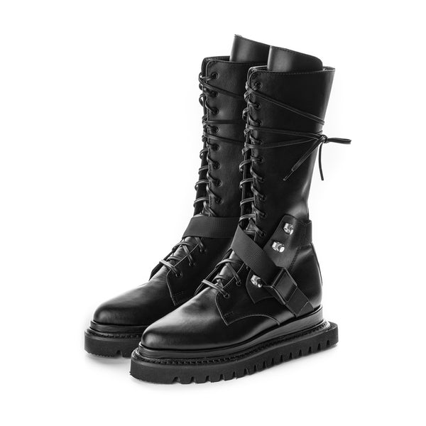 Black Oxide combat leather boots