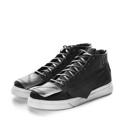 Paper Notes black leather sneakers