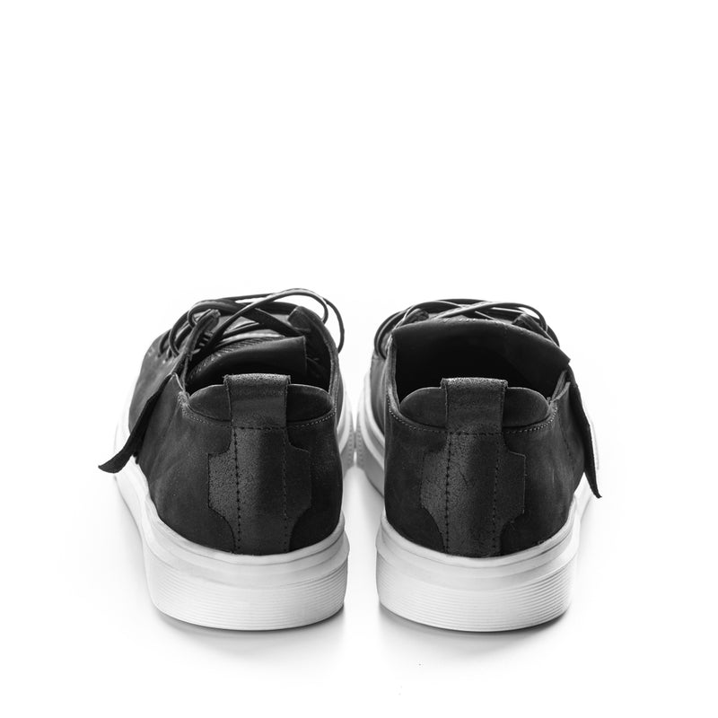 Strip Down black leather sneakers