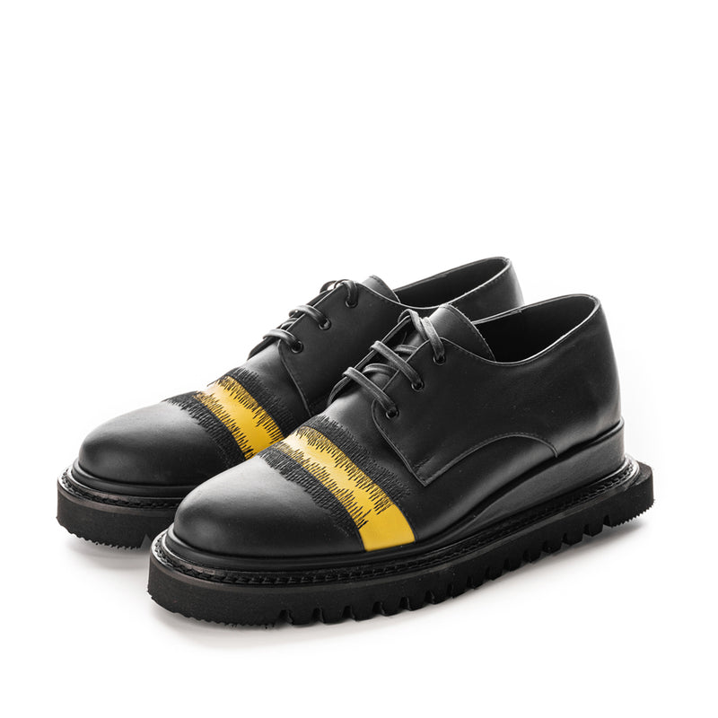 Same Frequency black leather shoes