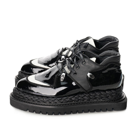 Cool black leather designer shoes