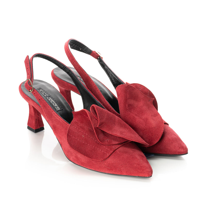 Spell in love red suede open-back pumps