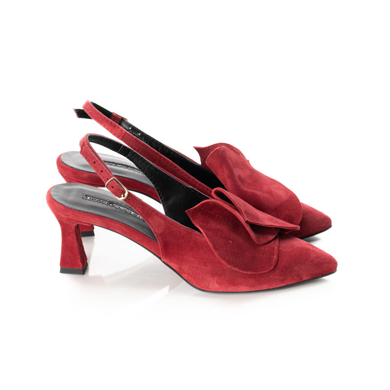 Spell in love red suede open-back pumps