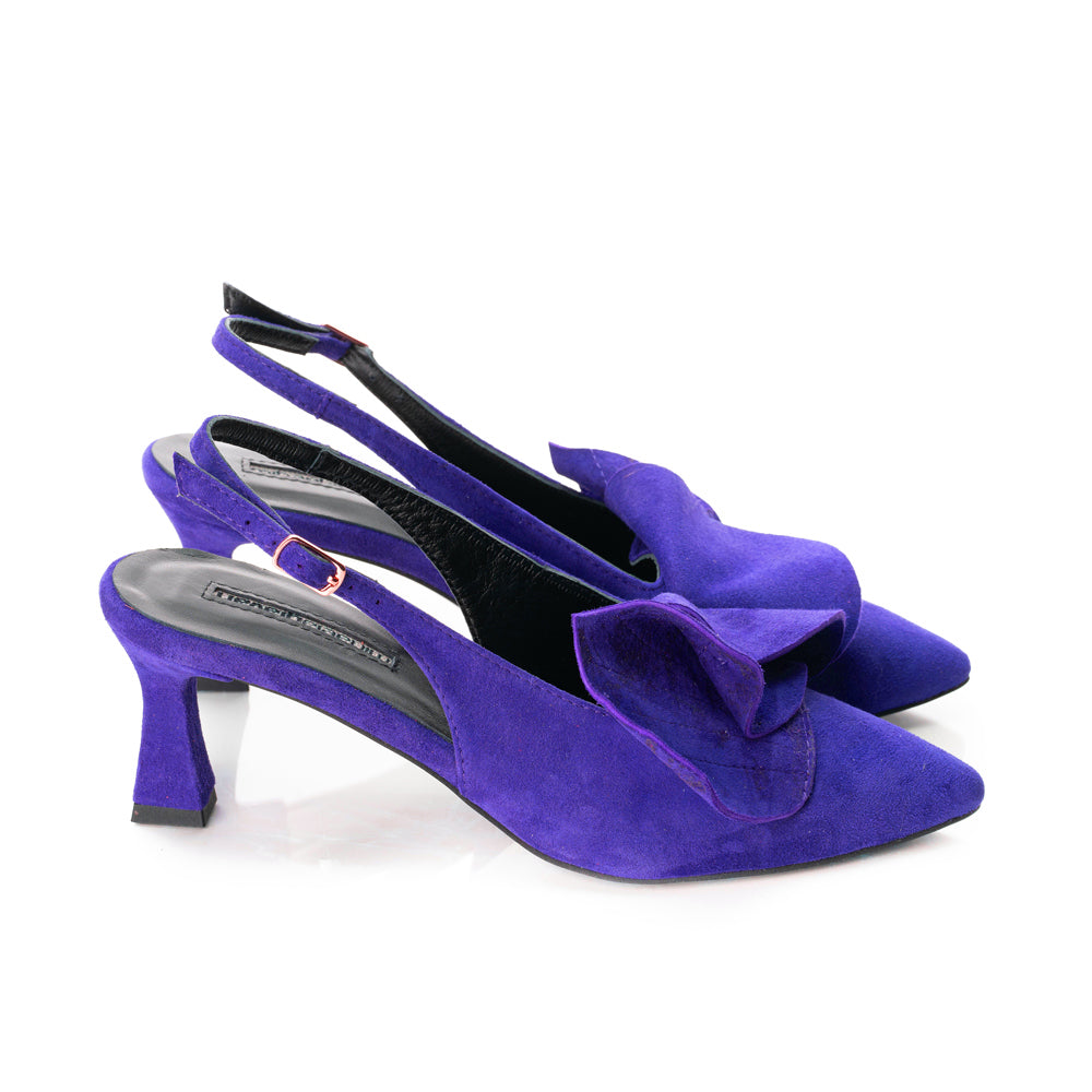 Spell in love purple suede open-back pumps