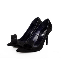 Bow of Circles Black Pointed Pumps