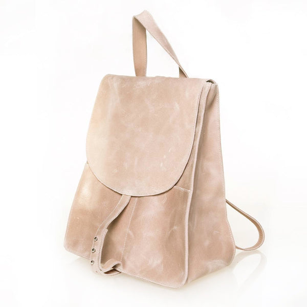 Simplicity Beige Leather Backpack