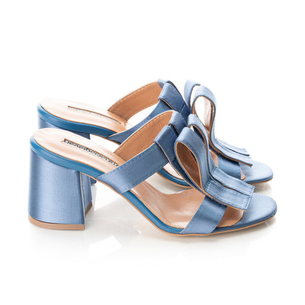Limited Edition "Revelation" blue satin sandals