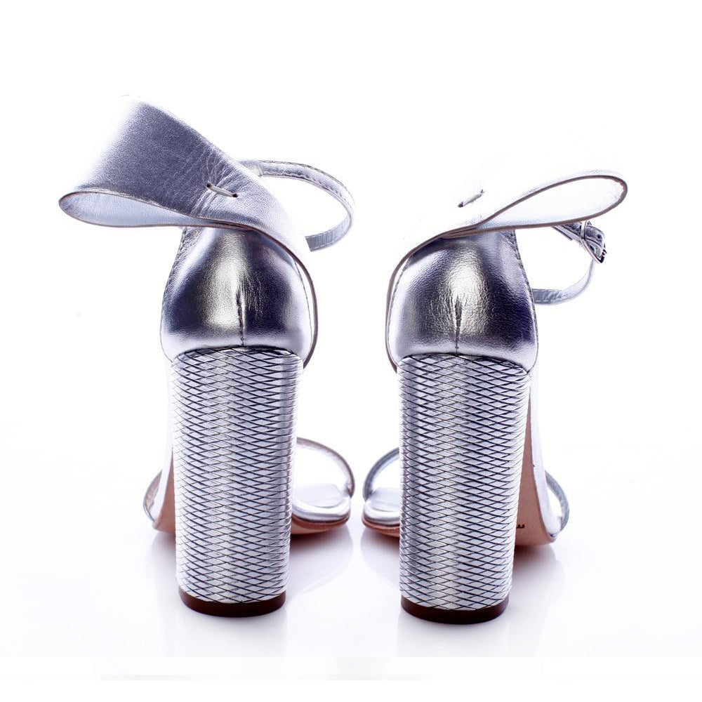 SHR Back To Bow Silver Sandals