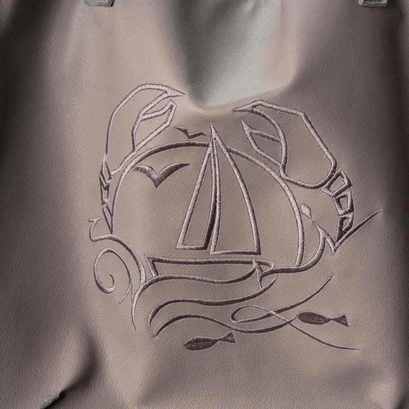 Seaside greetings grey leather bag