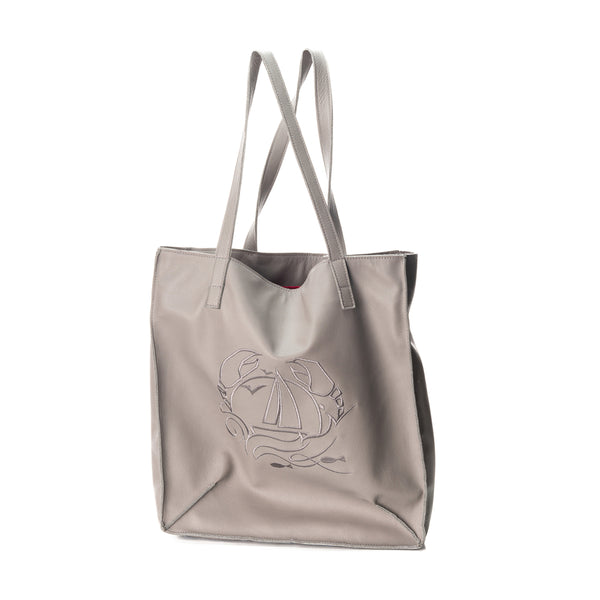 Seaside greetings grey leather bag